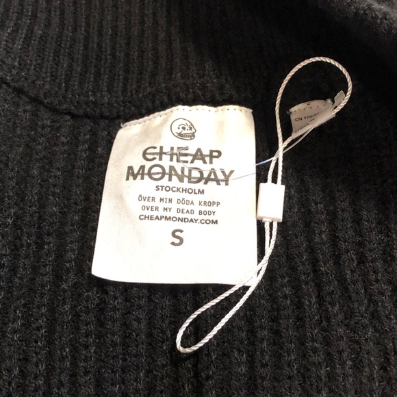 ‼️WEEKEND SALE‼️ Cheap Monday☀️Knit black zip up sweater - Picture 9 of 12